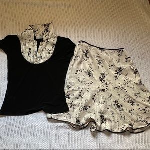 NEM 2 piece floral blouse and skirt